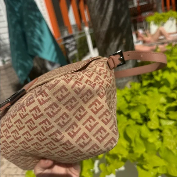 Rare Pink Fendi Baguette Zucca Canvas Shoulder Bag w/ COA - Excellent Condition - Picture 15 of 15
